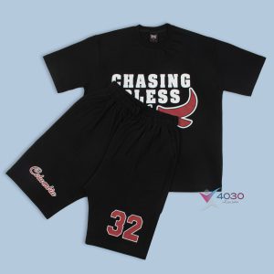 ست تیشرت و شلوارک CHASING BLESS سایزبزرگ ( 8304 )