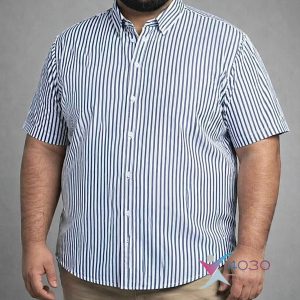 پیراهن راه راه Stripe آستین کوتاه سایزبزرگ ( 2764 )