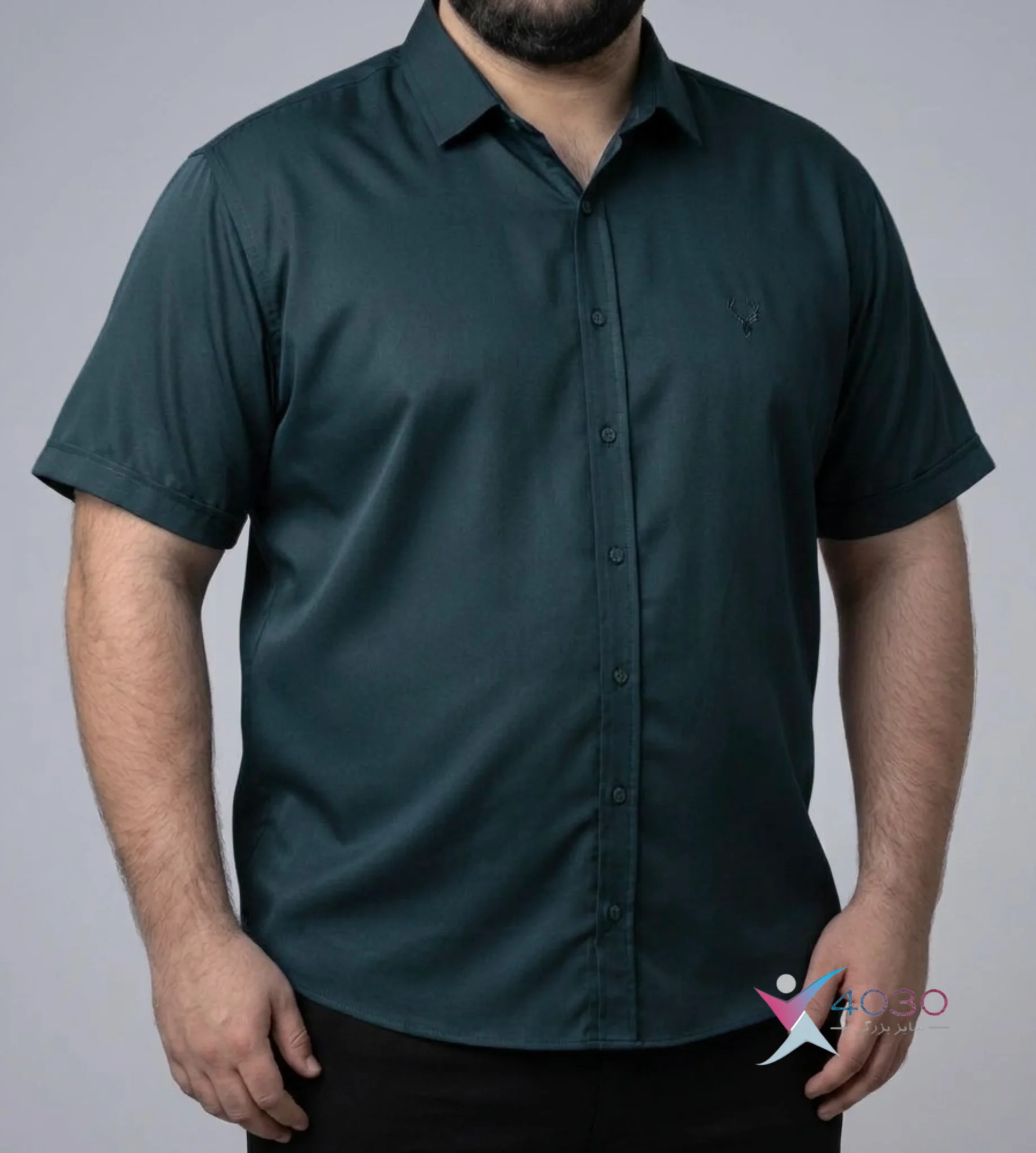 پیراهن آستین کوتاه BASIC سایز بزرگ مردانه ( 2779 ) - Image 36