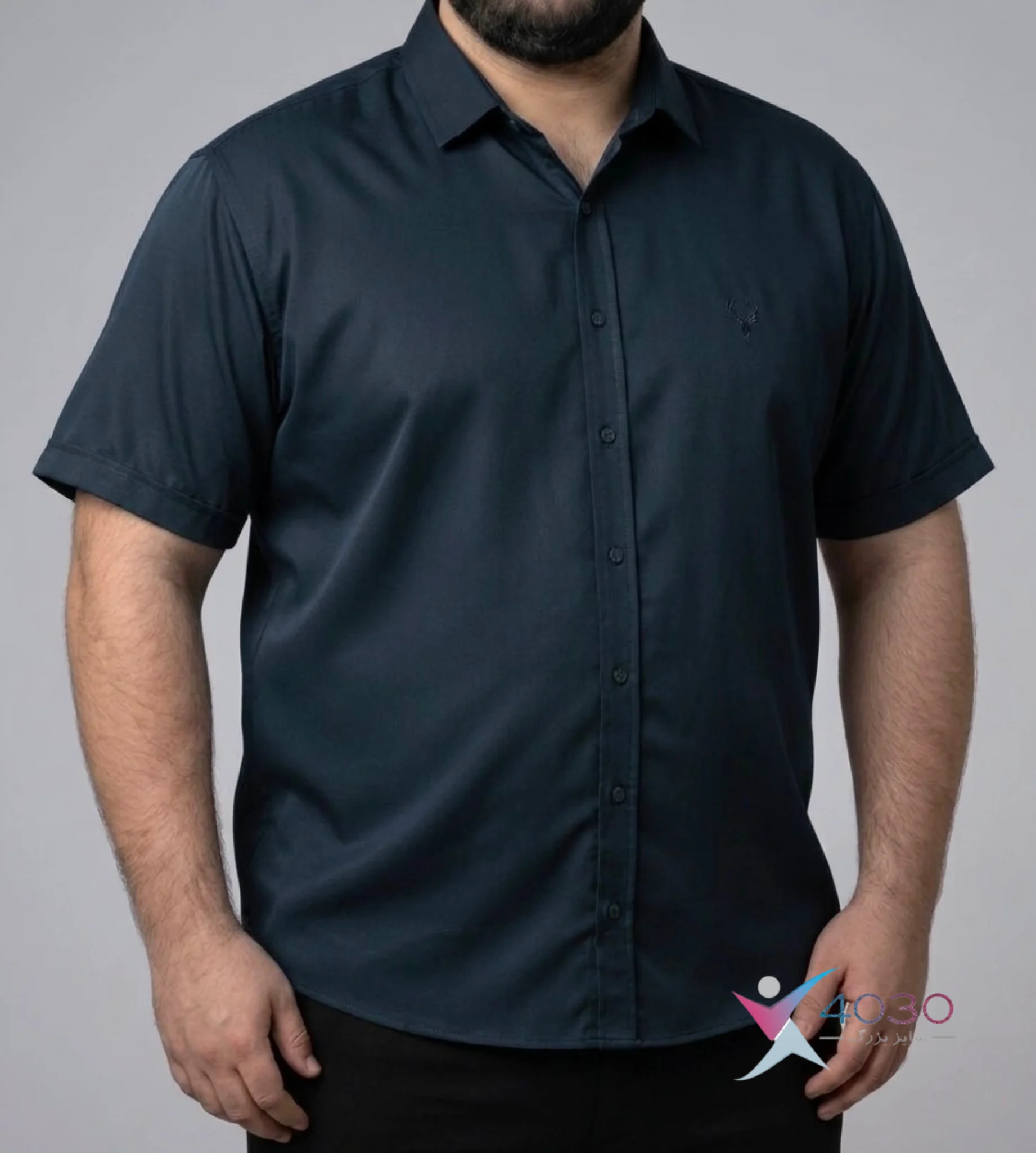 پیراهن آستین کوتاه BASIC سایز بزرگ مردانه ( 2779 ) - Image 31