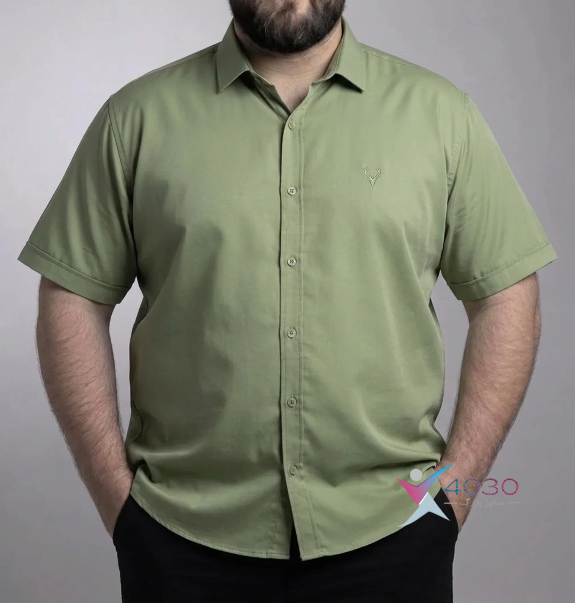 پیراهن آستین کوتاه BASIC سایز بزرگ مردانه ( 2779 ) - Image 32