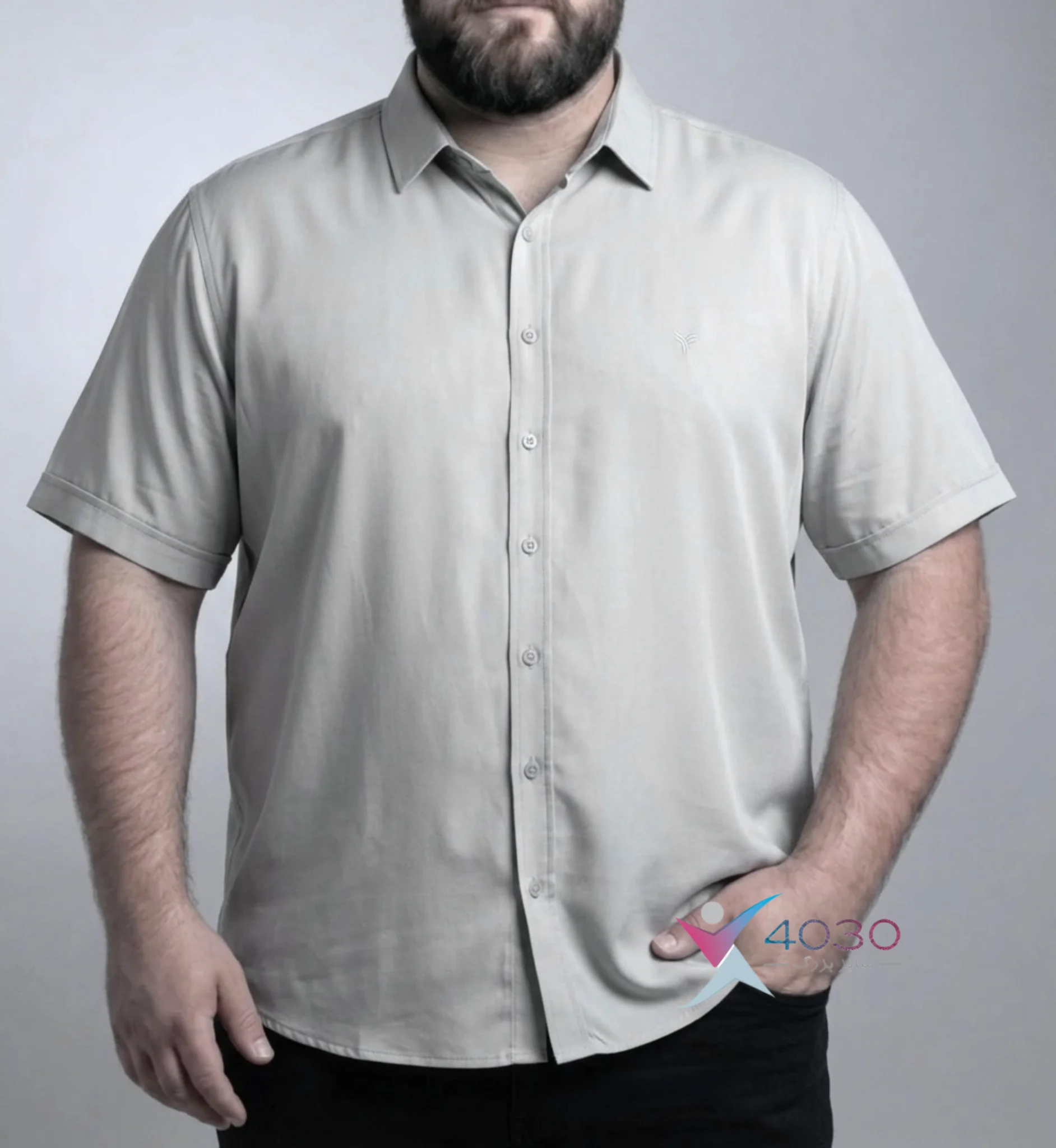 پیراهن آستین کوتاه BASIC سایز بزرگ مردانه ( 2779 ) - Image 33