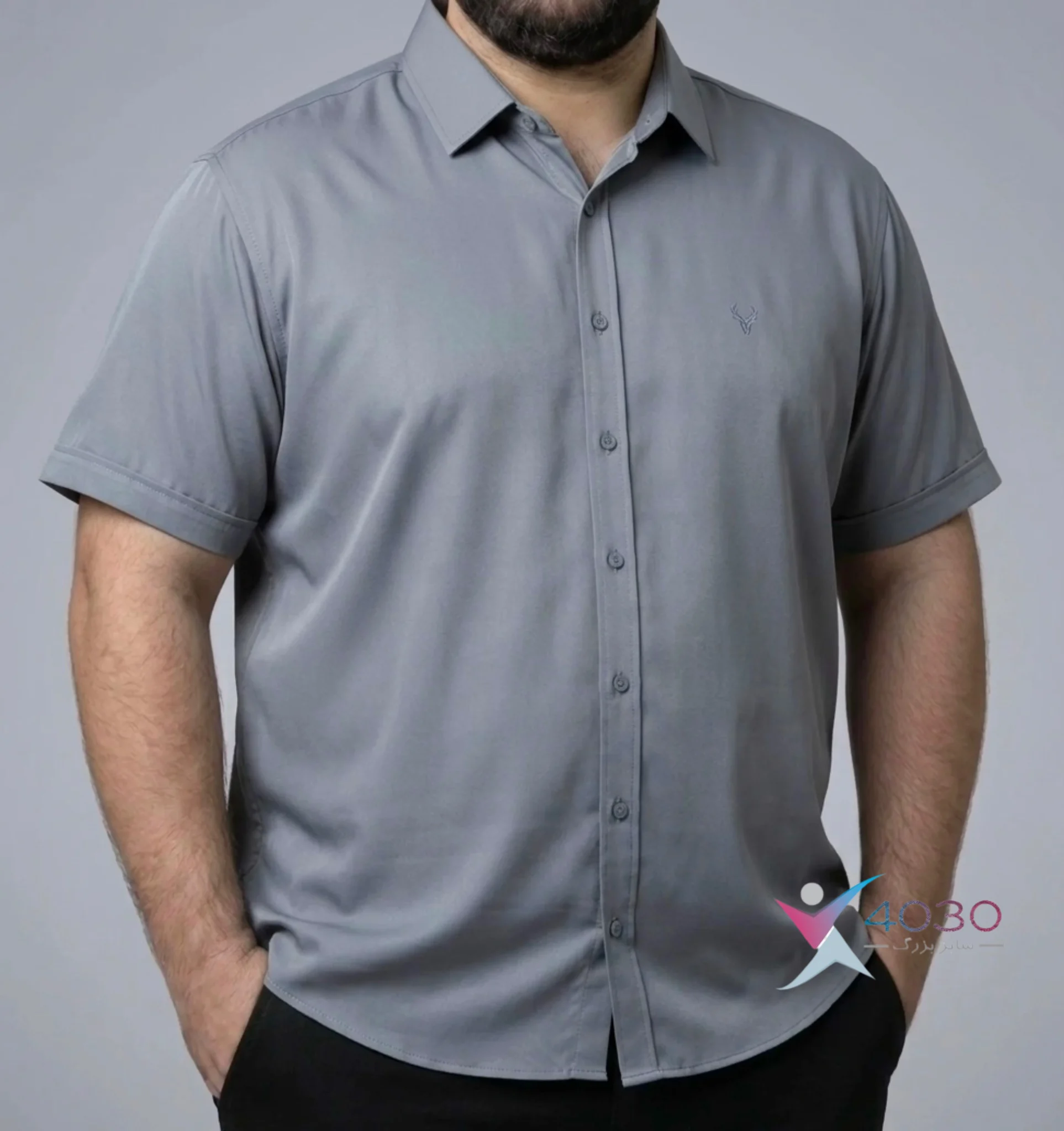 پیراهن آستین کوتاه BASIC سایز بزرگ مردانه ( 2779 ) - Image 28