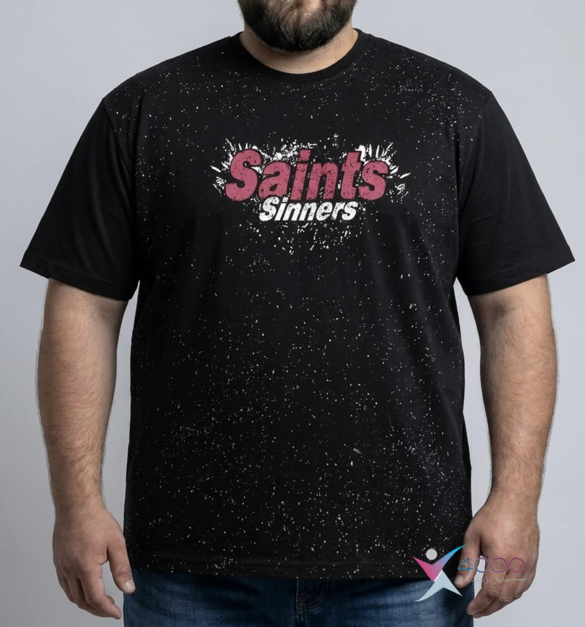 تیشرت پشت طرح دار SAINTS سایز بزرگ مردانه ( 836 )
