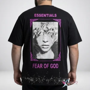 تیشرت پشت طرح دار ESSENTIALS سایز بزرگ مردانه ( 837 )