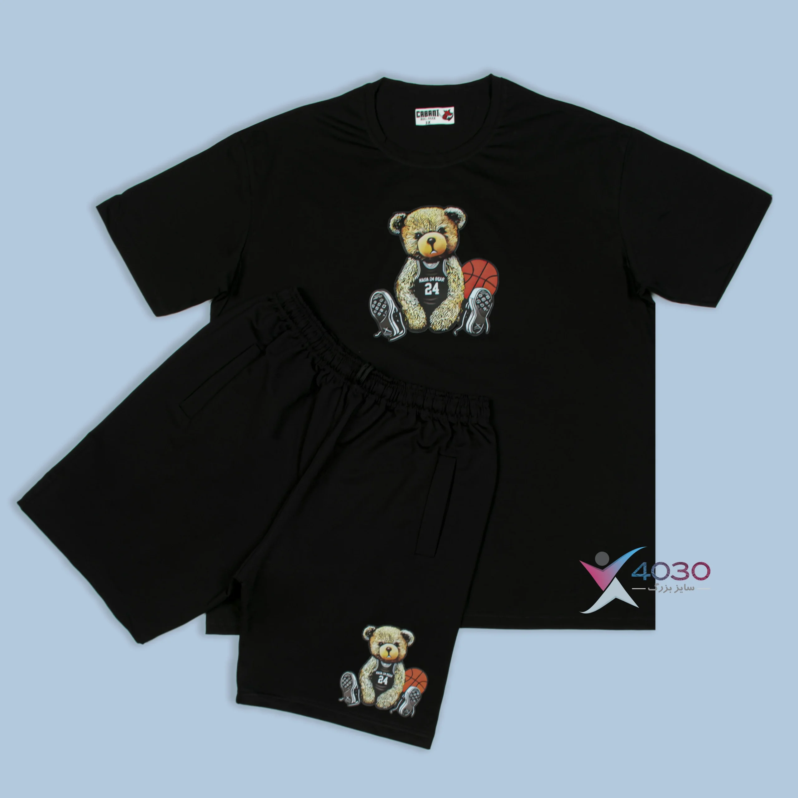 ست تیشرت و شلوارک TEDDY سایز بزرگ مردانه ( 8344 ) - Image 2