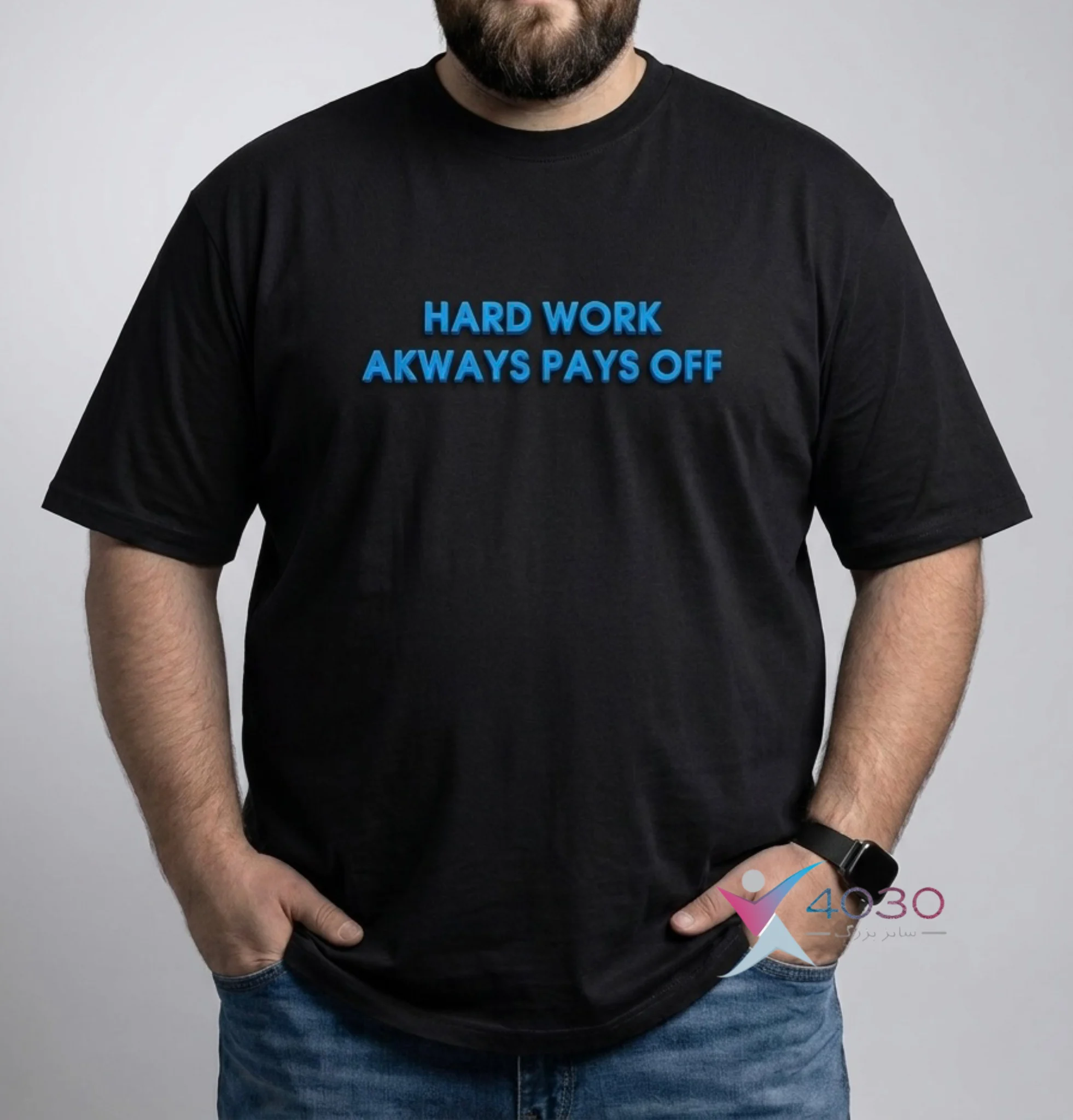 تیشرت HARD WORK سایز بزرگ مردانه ( 835 ) - Image 2
