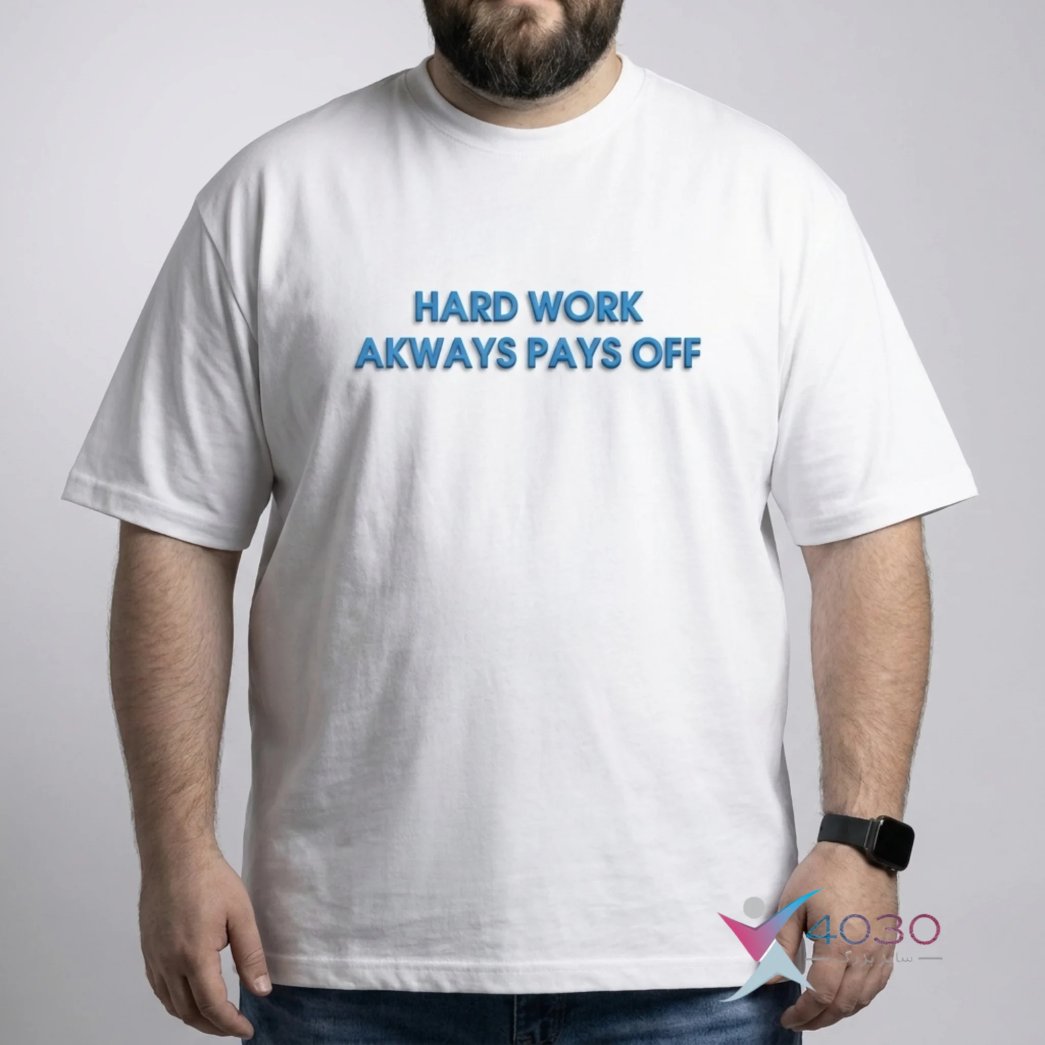 تیشرت HARD WORK سایز بزرگ مردانه ( 835 ) - Image 4