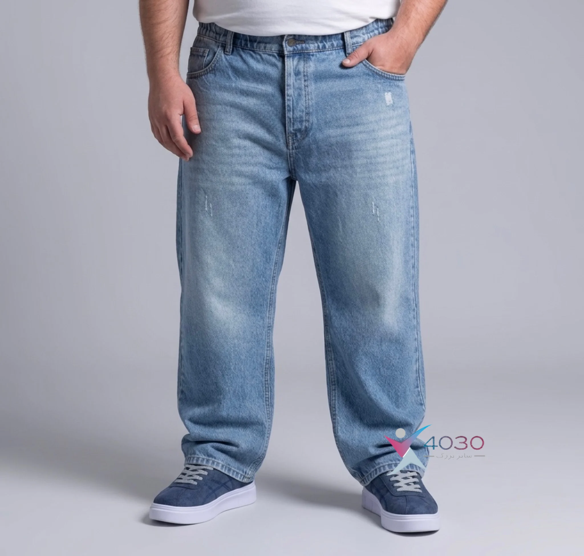شلوار جین بگ استایل ZARA سایز بزرگ مردانه ( 4545 )