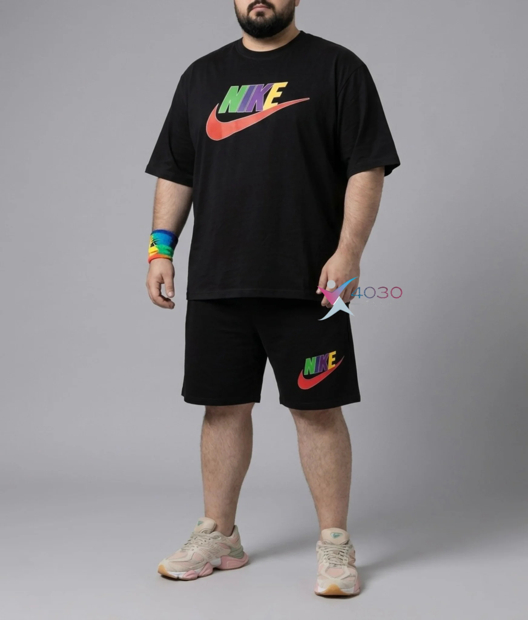 ست تیشرت و شلوارک nike سایز بزرگ مردانه ( 8318 )