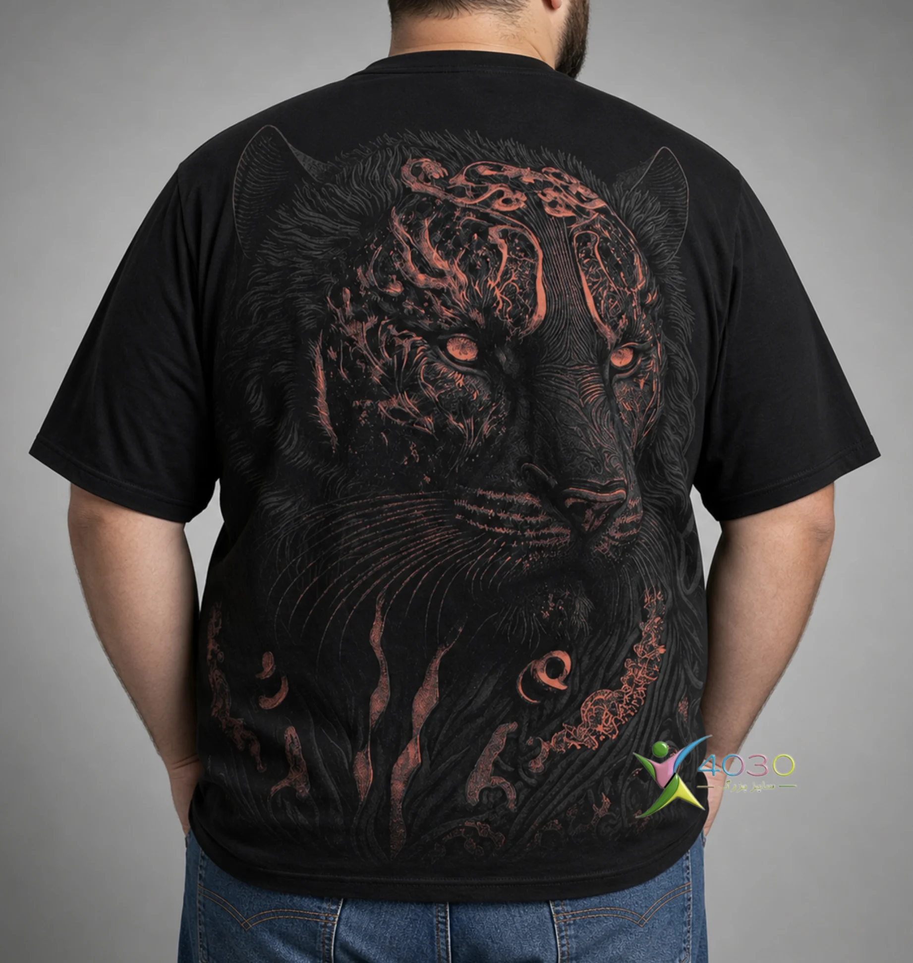تیشرت پشت طرحدار TIGER2 سایز بزرگ مردانه ( 848 ) - Image 2