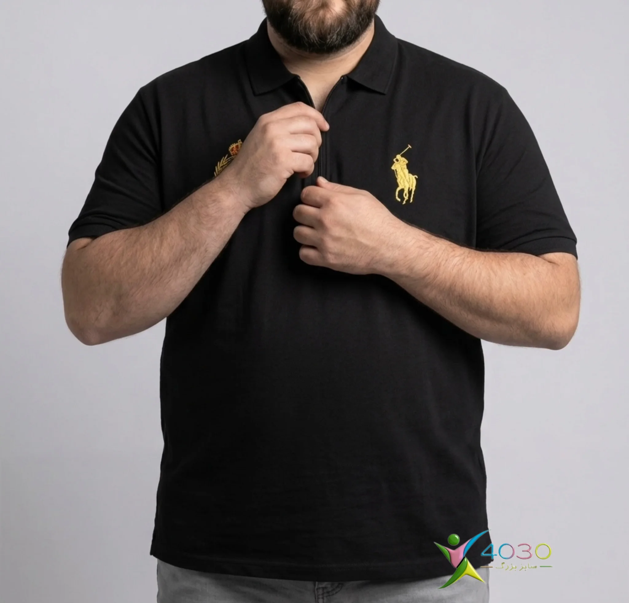 پولوشرت نیم زیپ POLO.RL اورجینال سایز بزرگ مردانه ( 862 ) - Image 3