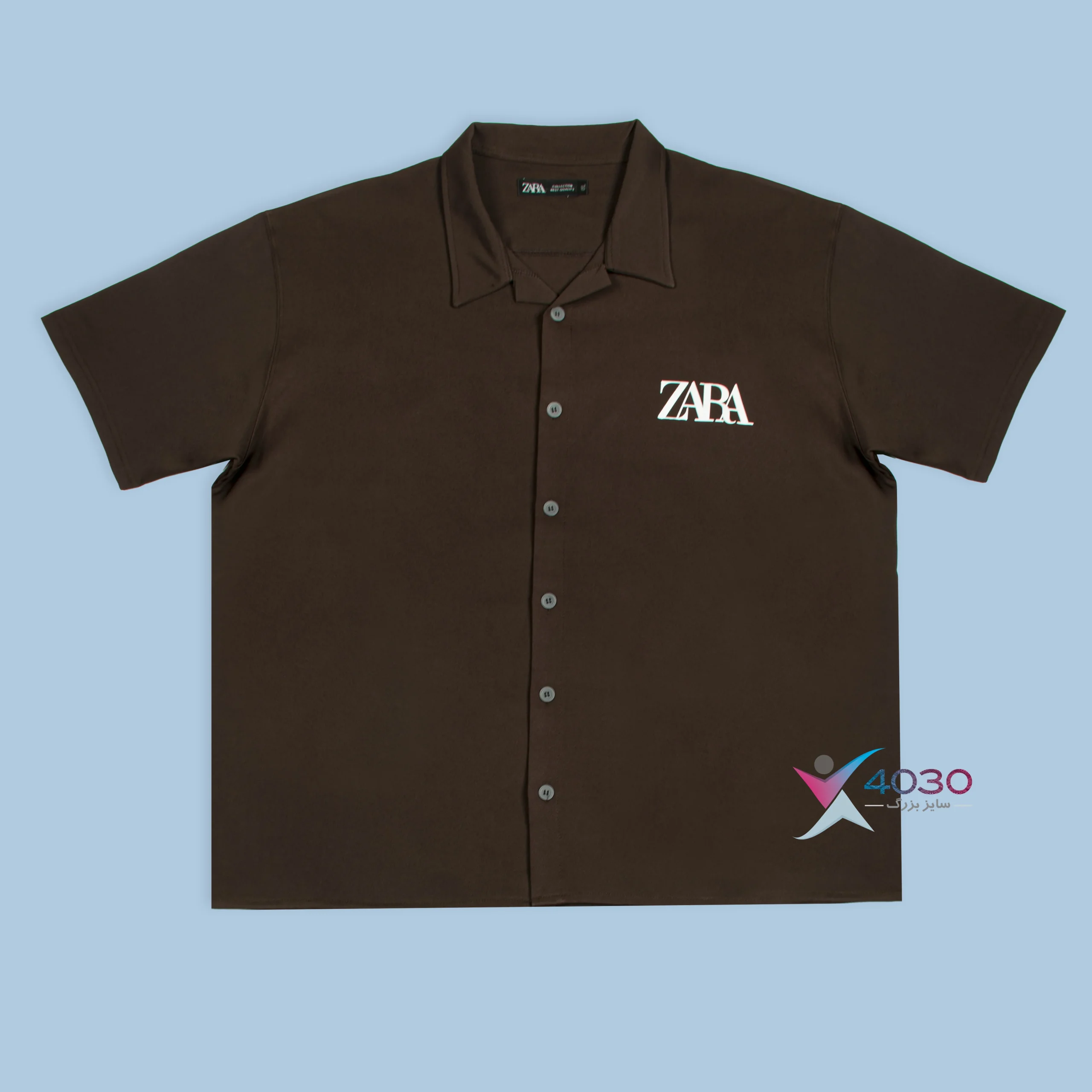 پیراهن یقه انگلیسی آستین کوتاه ZARA سایز بزرگ مردانه ( 2819 ) - Image 13