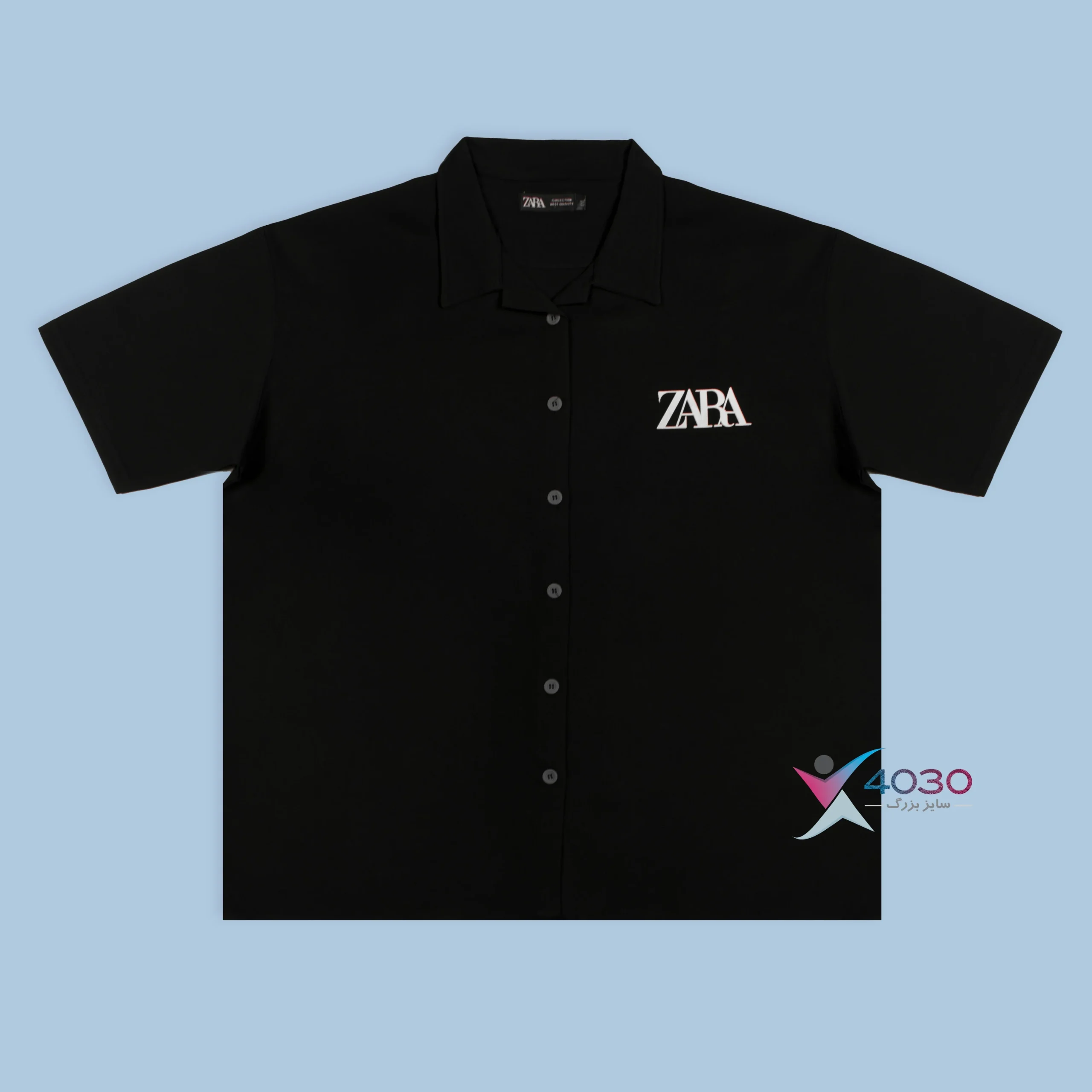 پیراهن یقه انگلیسی آستین کوتاه ZARA سایز بزرگ مردانه ( 2819 ) - Image 9