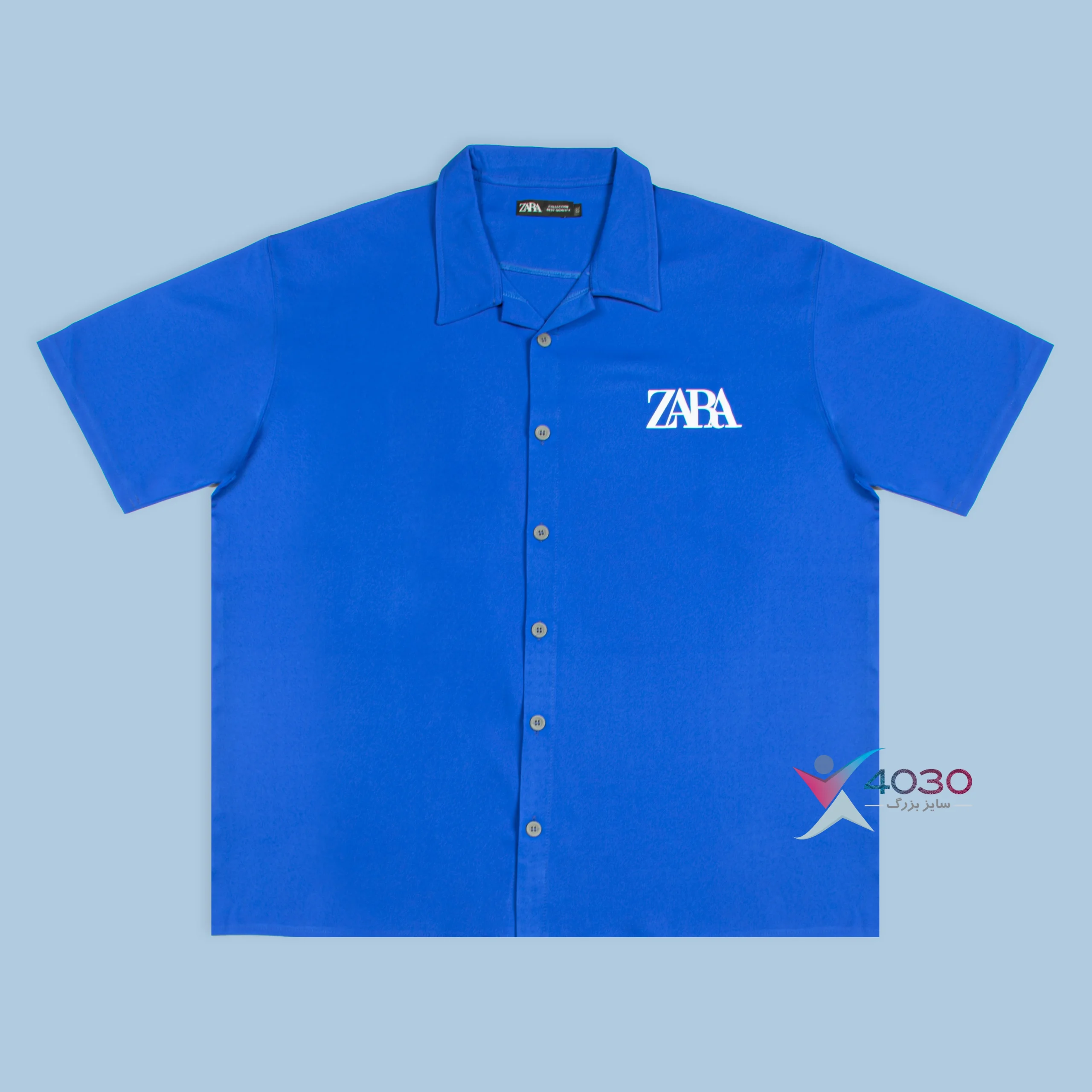 پیراهن یقه انگلیسی آستین کوتاه ZARA سایز بزرگ مردانه ( 2819 ) - Image 11