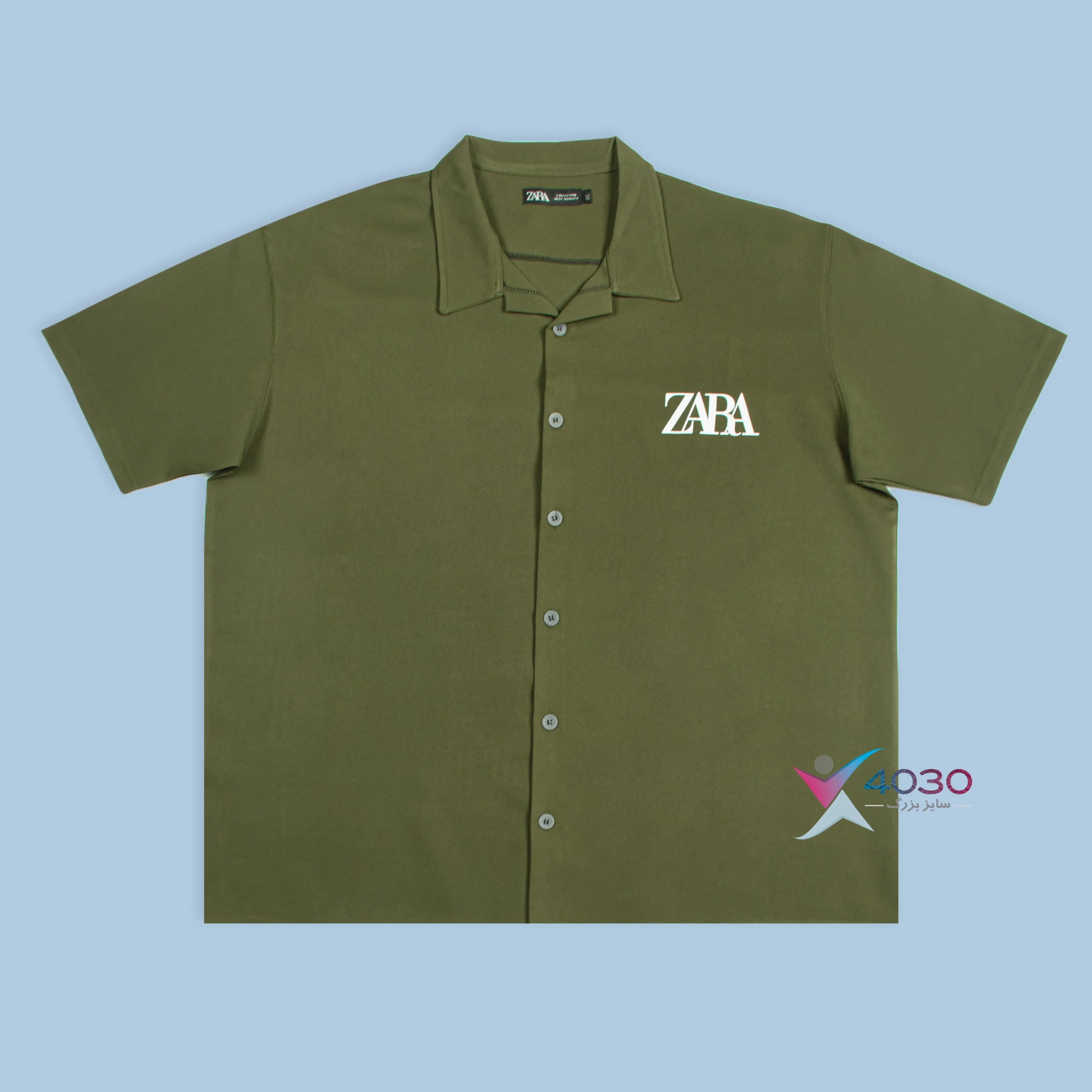 پیراهن یقه انگلیسی آستین کوتاه ZARA سایز بزرگ مردانه ( 2819 ) - Image 12