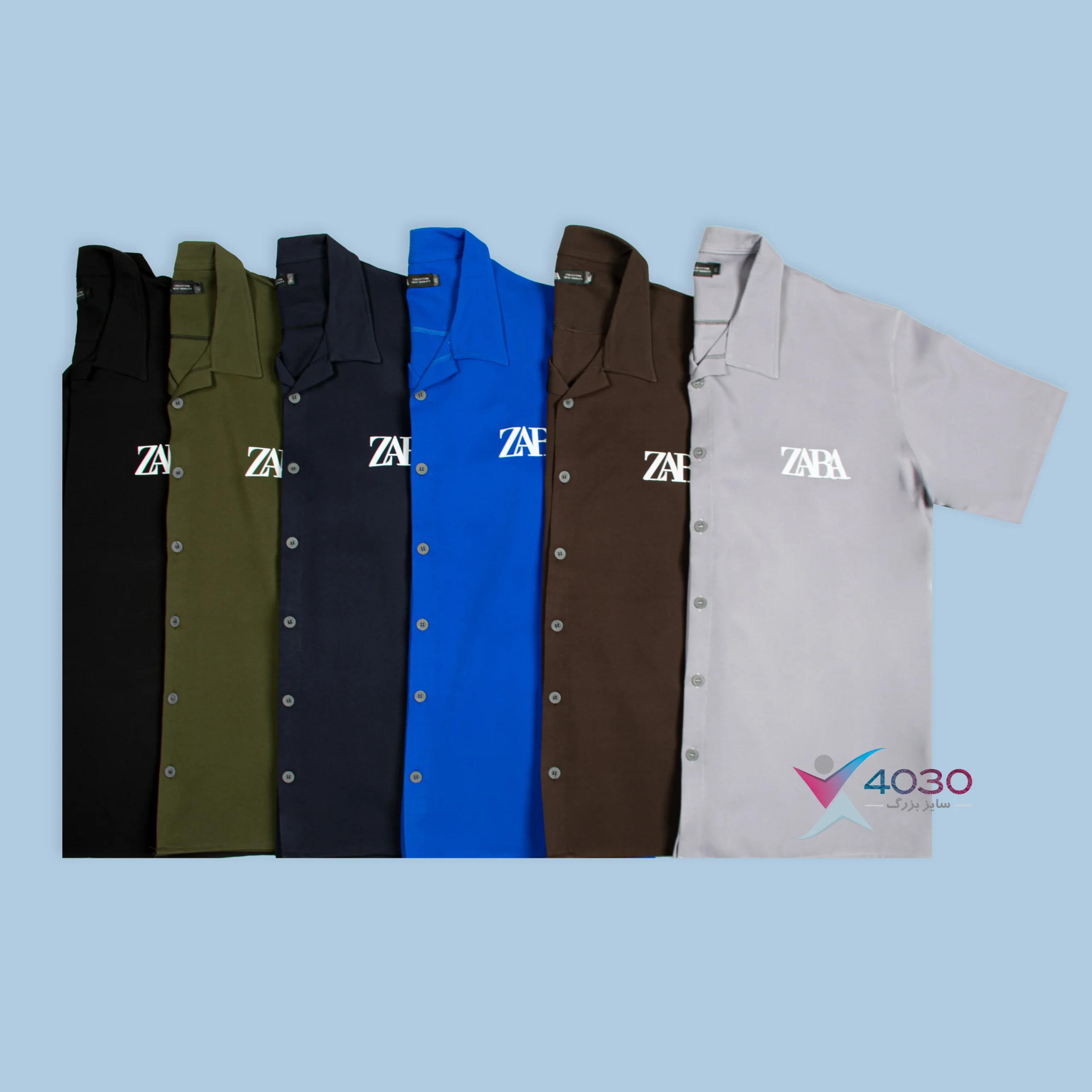 پیراهن یقه انگلیسی آستین کوتاه ZARA سایز بزرگ مردانه ( 2819 )