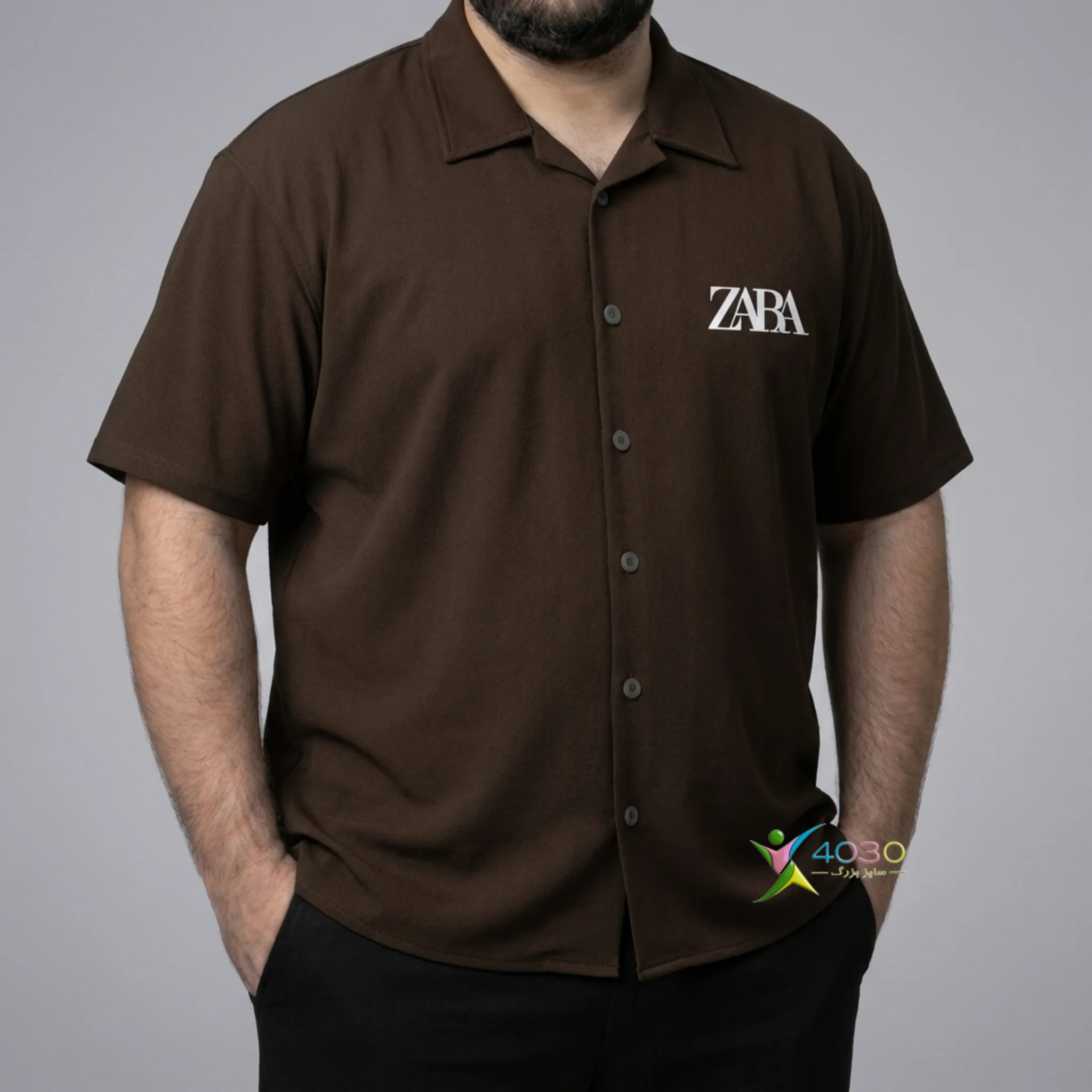پیراهن یقه انگلیسی آستین کوتاه ZARA سایز بزرگ مردانه ( 2819 ) - Image 4