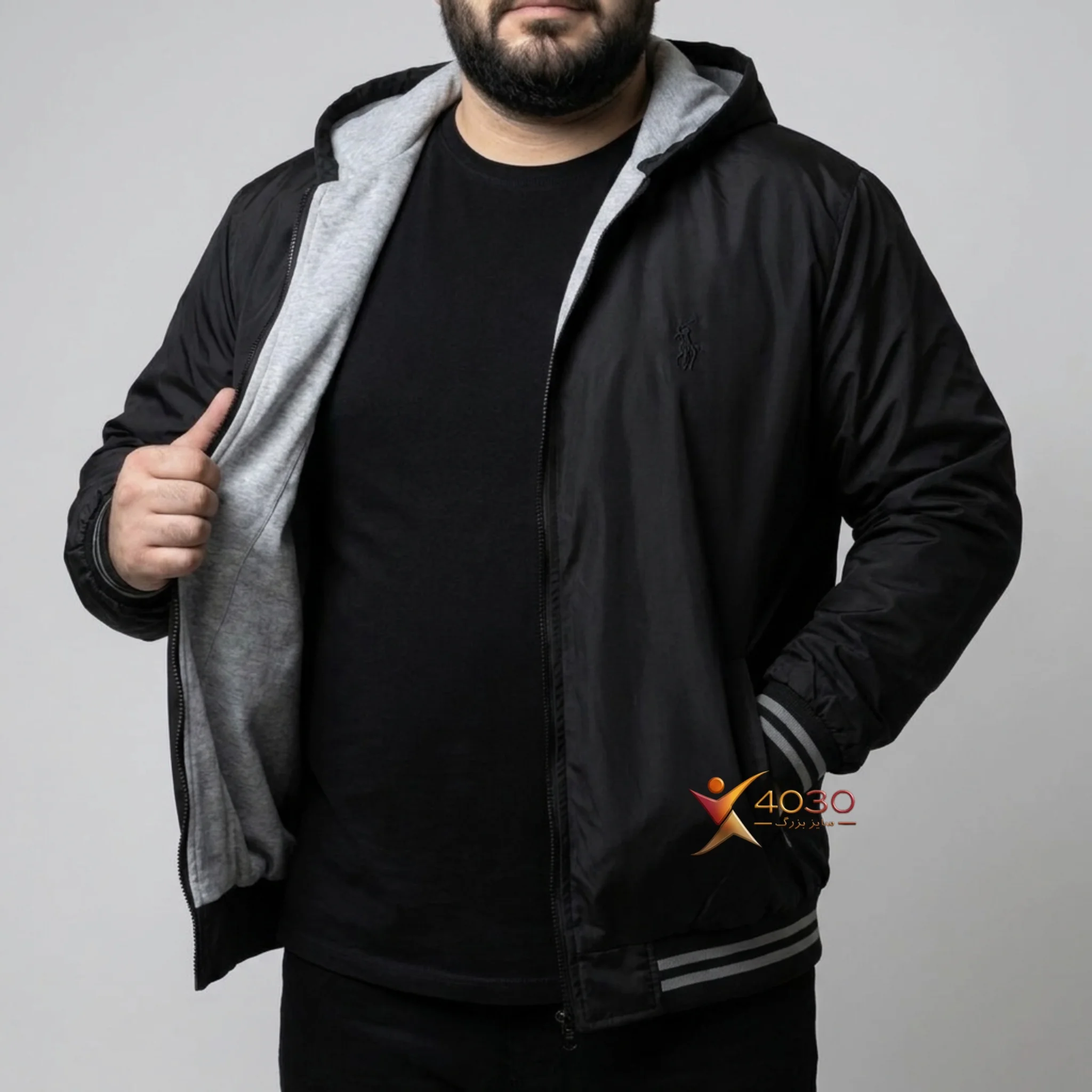 سویشرت کاپشنی POLO سایز بزرگ مردانه ( 5015 )