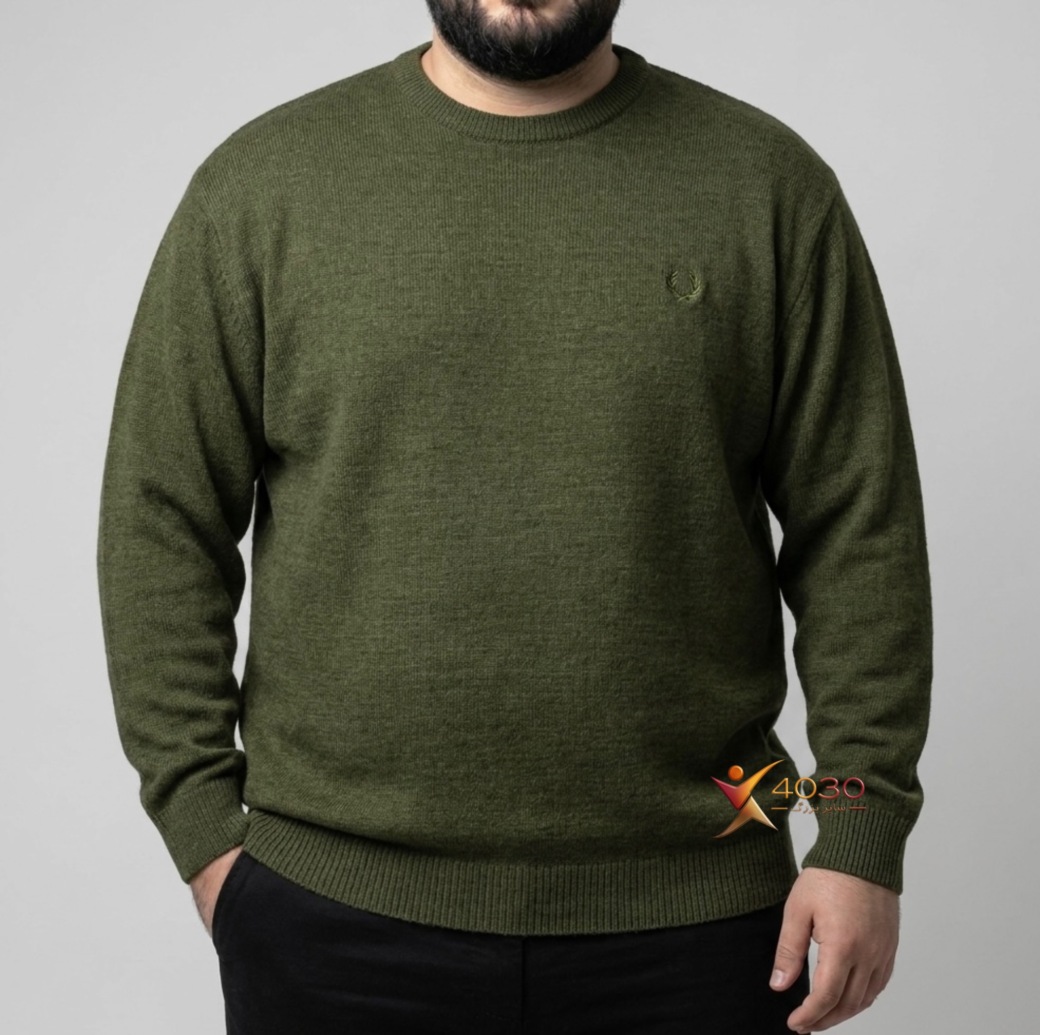 بلوز بافت یقه گرد سایز بزرگ مردانه ( 5062 ) - تصویر 3