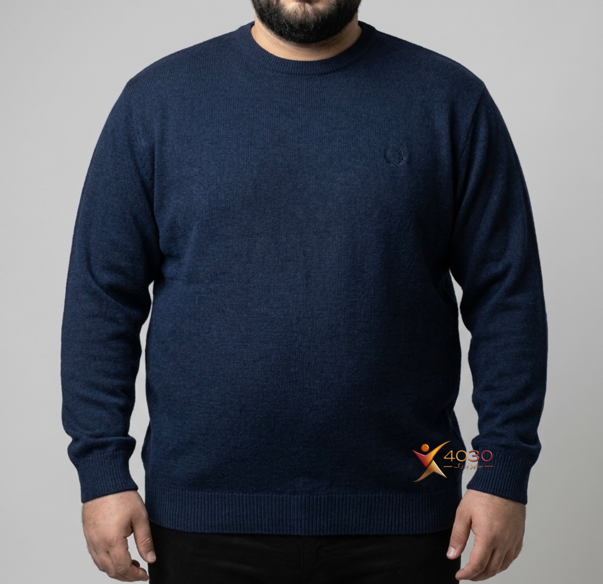 بلوز بافت یقه گرد سایز بزرگ مردانه ( 5062 ) - تصویر 4