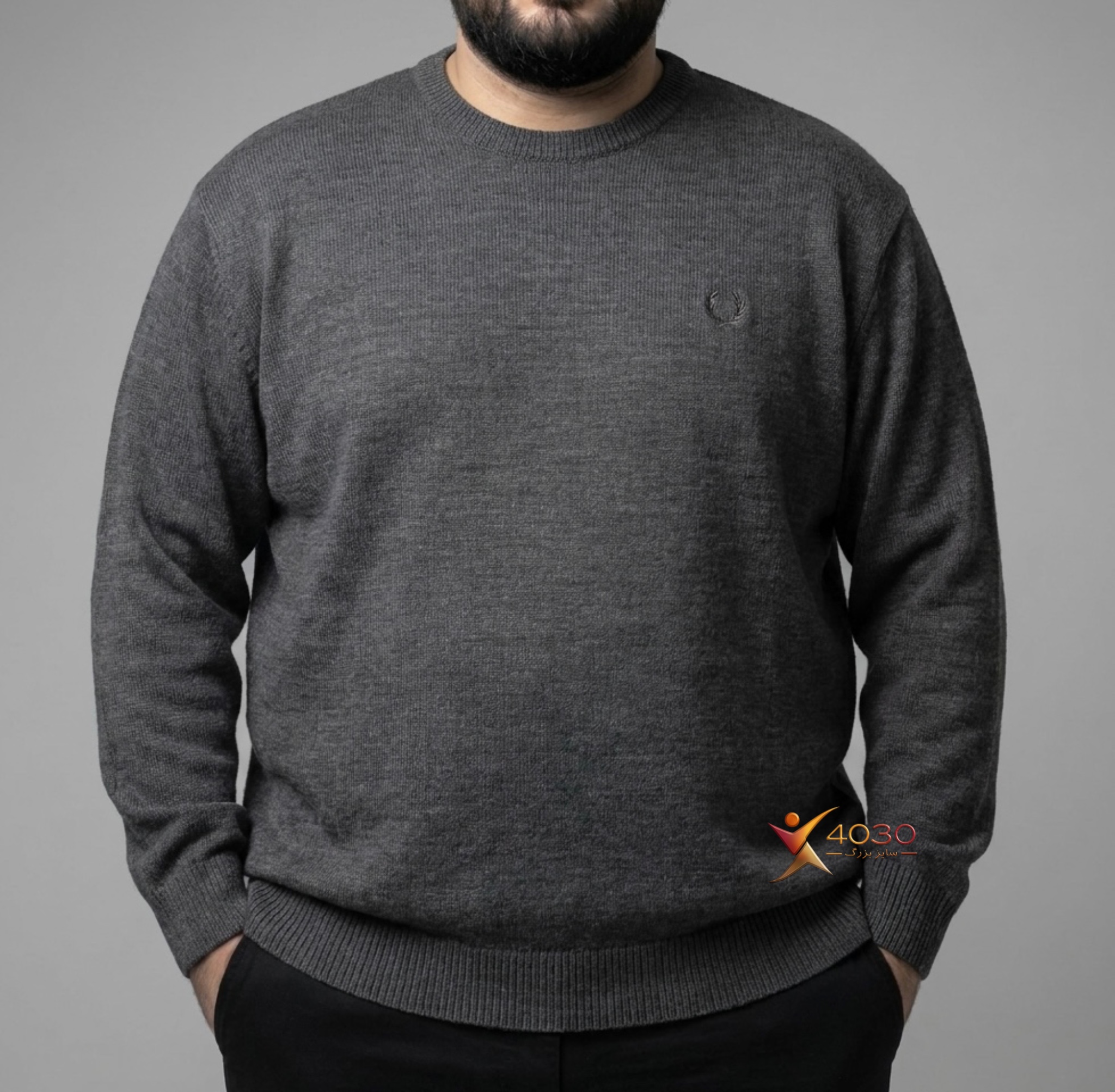 بلوز بافت یقه گرد سایز بزرگ مردانه ( 5062 ) - تصویر 5