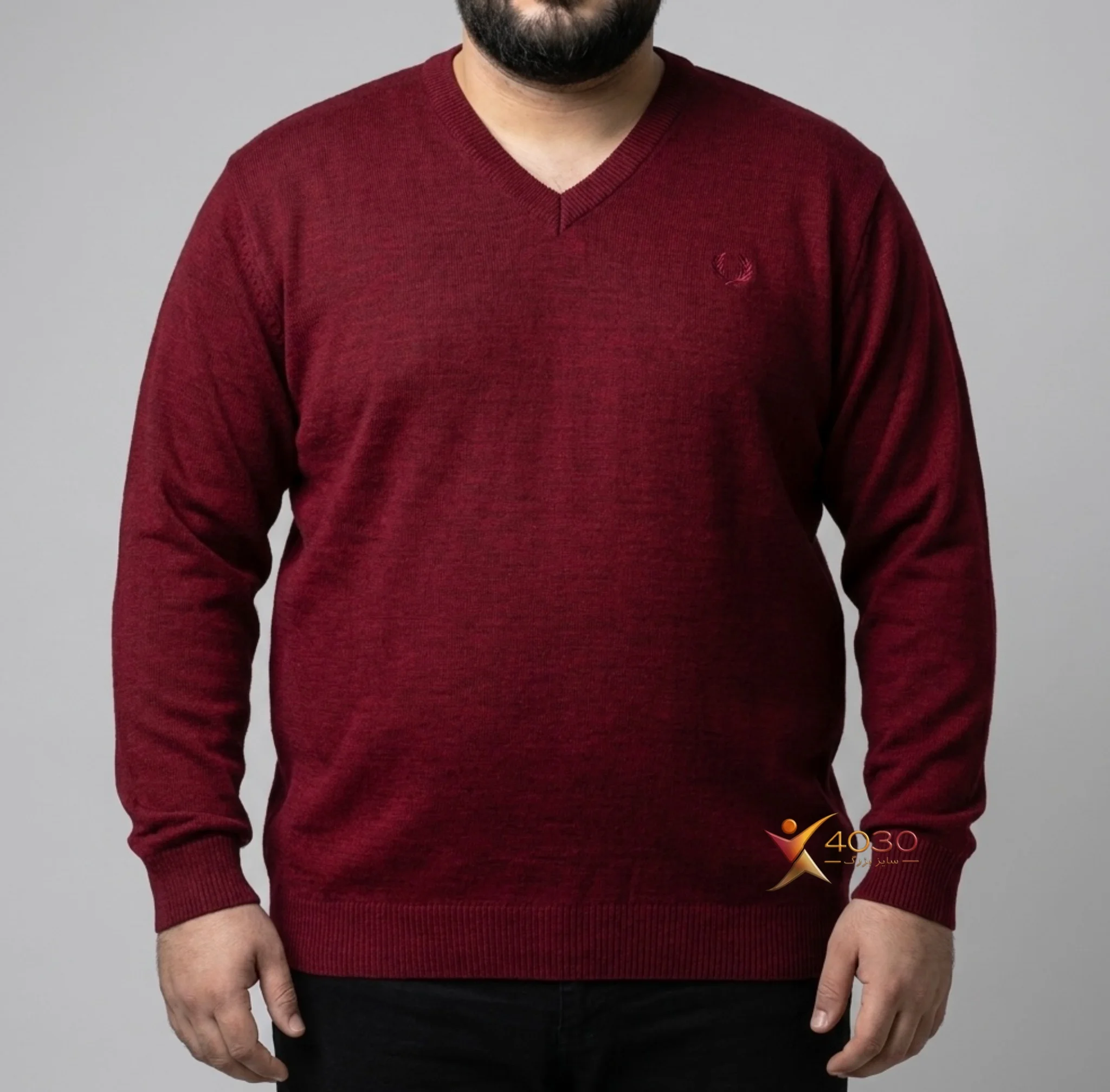 بلوز بافت یقه هفت سایز بزرگ مردانه ( 5064 ) - تصویر 3