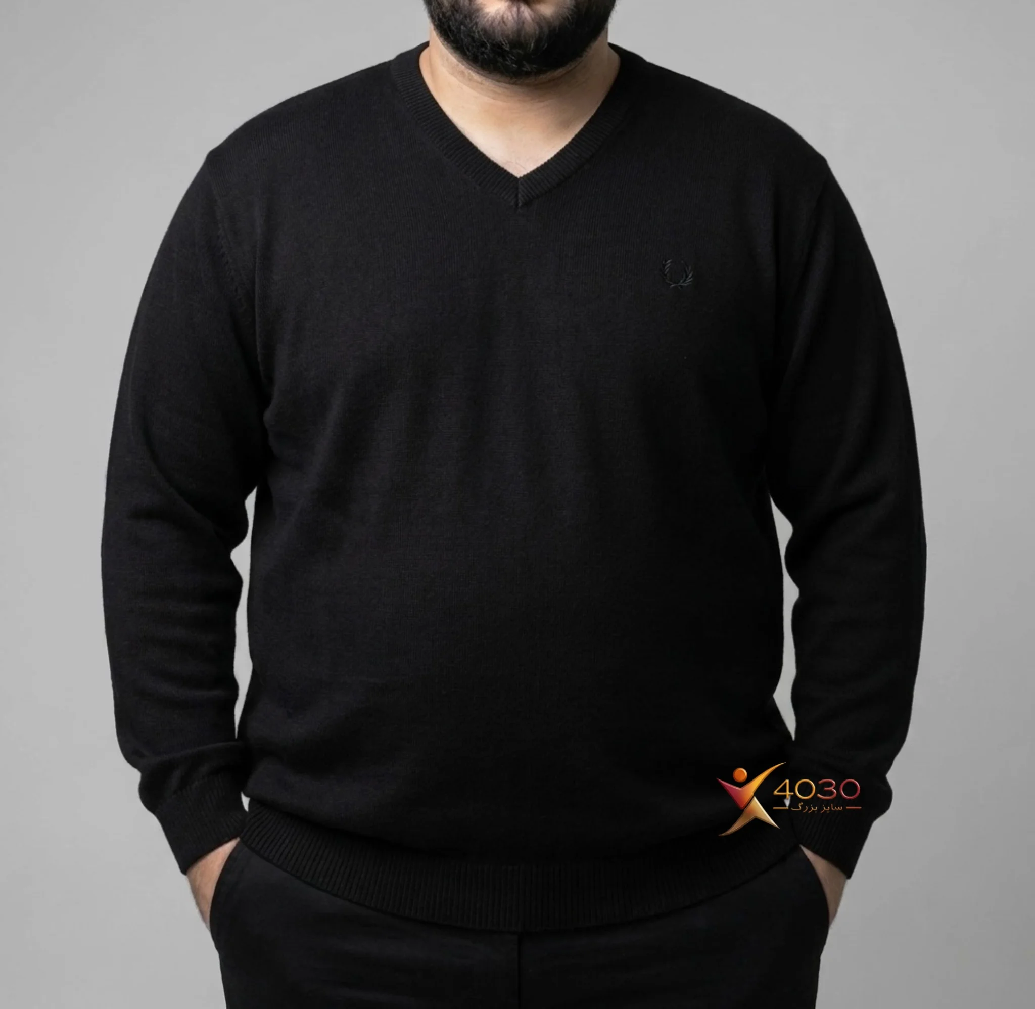 بلوز بافت یقه هفت سایز بزرگ مردانه ( 5064 ) - تصویر 4