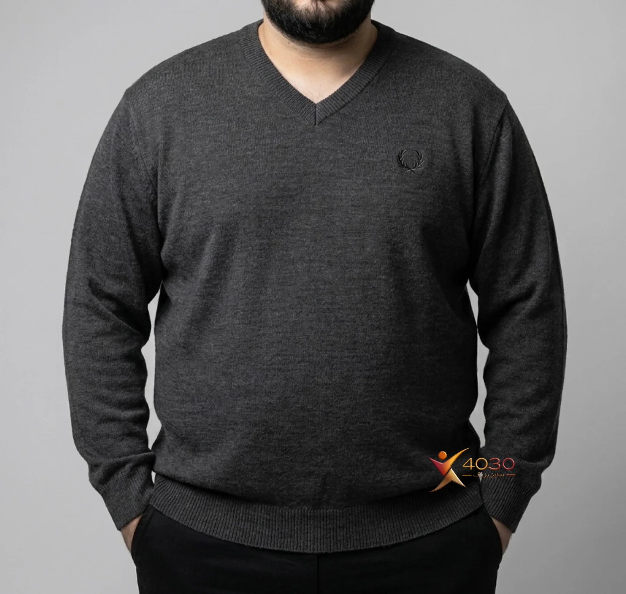 بلوز بافت یقه هفت سایز بزرگ مردانه ( 5064 ) - تصویر 5